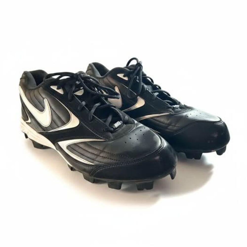 Nike Men’s Baseball Cleats Size 13 Black White Metal/Plastic Cleats
